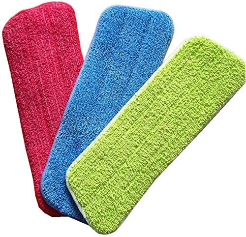 Microfiber Spray Mop Replacement Heads for Wet/Dry Mops,Flat Replacement Heads for Floor Cleaning and Scrubbing Microfiber Pros,Cleaning Pads Compatible with Bona Floor Care System (3 Pack, Blue)