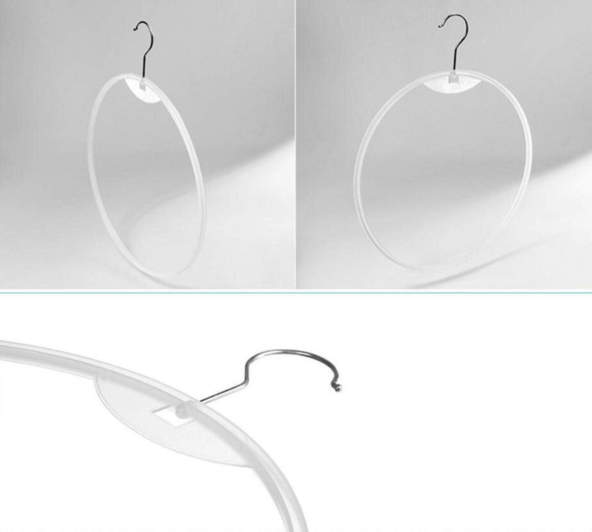20PCS Thong Underwear Display Ring Hanger 12", Plastic Round Circle Loop Hook Bikini Swimwear Lingerie Brief Display Hoop Rack Holder