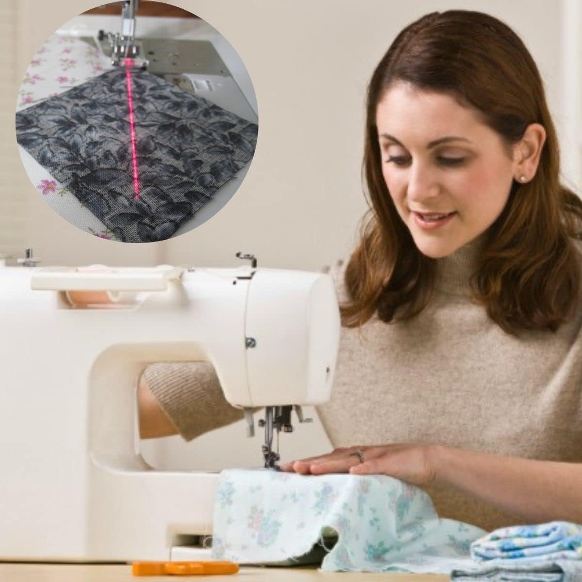 SewPro Laser Vision Guide，Sewing Machine Quilting Light , Dot , Straight Line , Crosshair , Innovative Sewing and Quilting Notion for Precise Stitching (Straight Line Sewing Laser), White