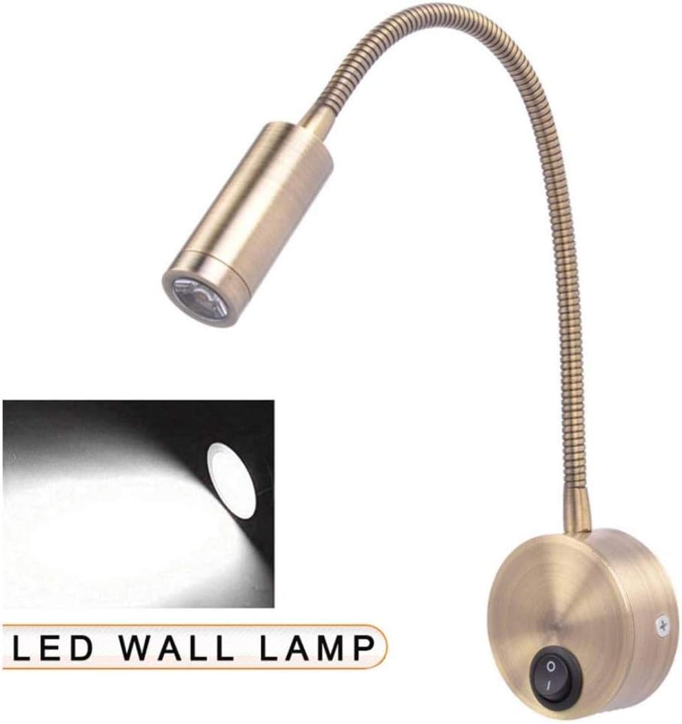 12V RV Boat Wall Lamp Flexible Gooseneck Touch Control Switch LED Reading Light