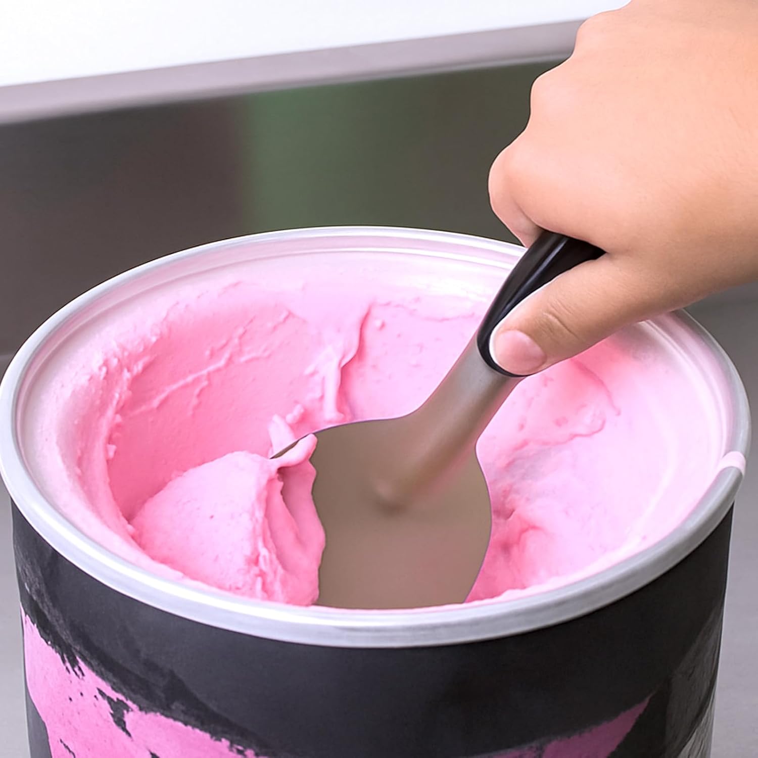 Ice Cream Spade Heavy Duty Stainless Steel Flat Ice Cream Scoop Paddle Non-Slip Handle Dishwasher Safe Flat Icecream Scooper For Hard Or Creamy Dessert Butter Hard Frozen Treats