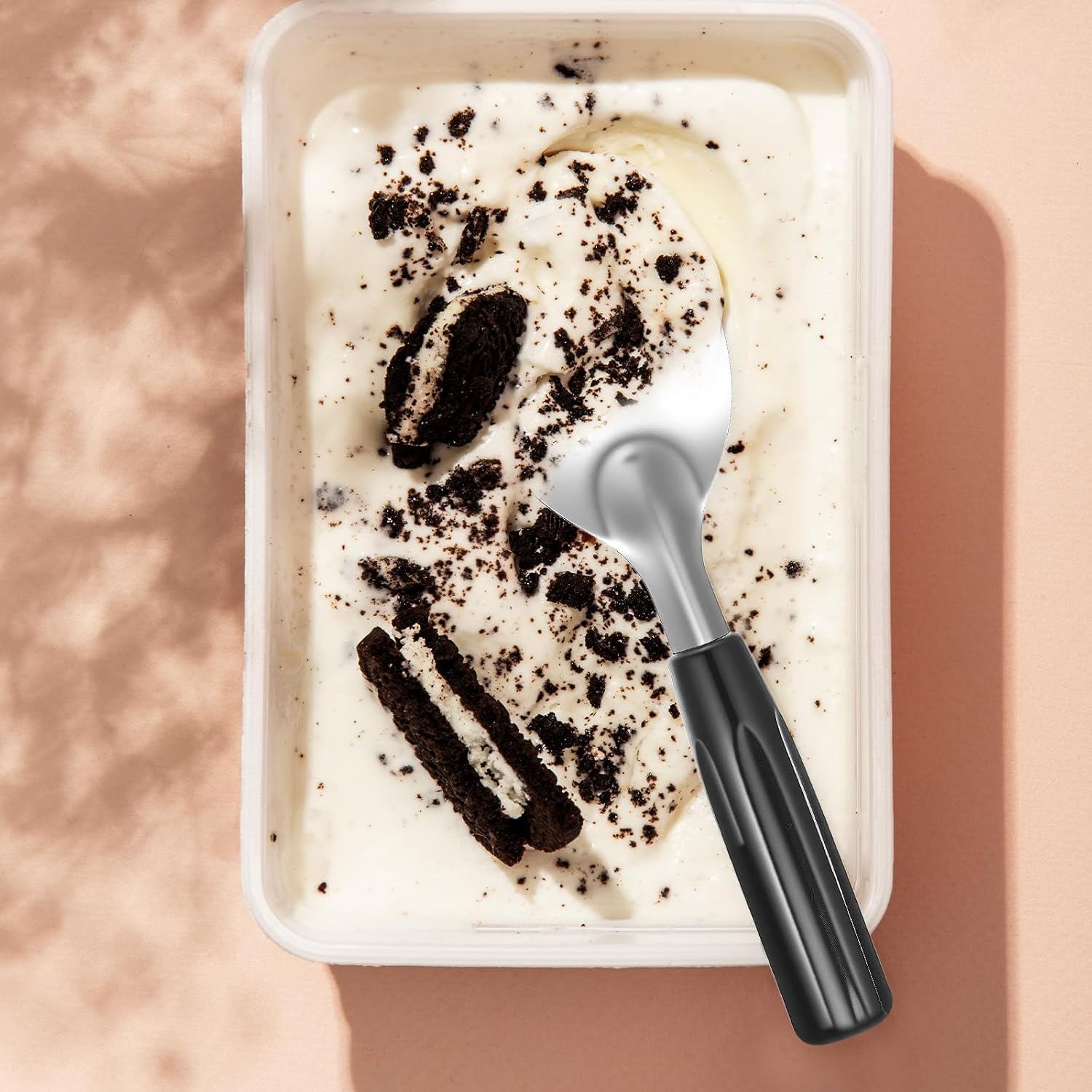 Ice Cream Spade Heavy Duty Stainless Steel Flat Ice Cream Scoop Paddle Non-Slip Handle Dishwasher Safe Flat Icecream Scooper For Hard Or Creamy Dessert Butter Hard Frozen Treats