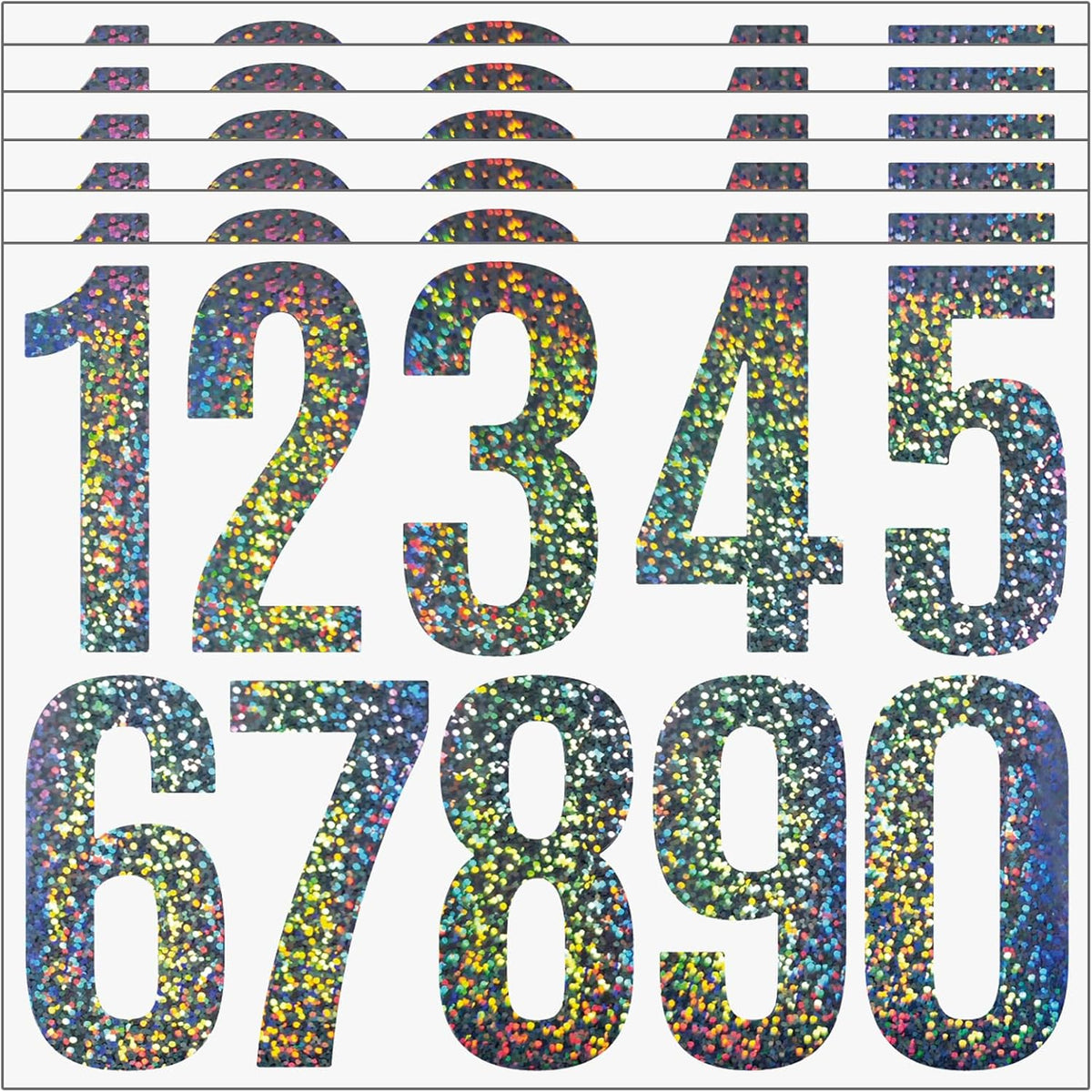 Reflective Mailbox Numbers Stickers,60 PCS Self Adhesive Vinyl Waterproof Number Stickers,6 Sheets Large 3 Inch 0-9 House Numbers,for Mailbox,Signs, Door, Cars,Garbage Bins,Address Numbers(Reflective)