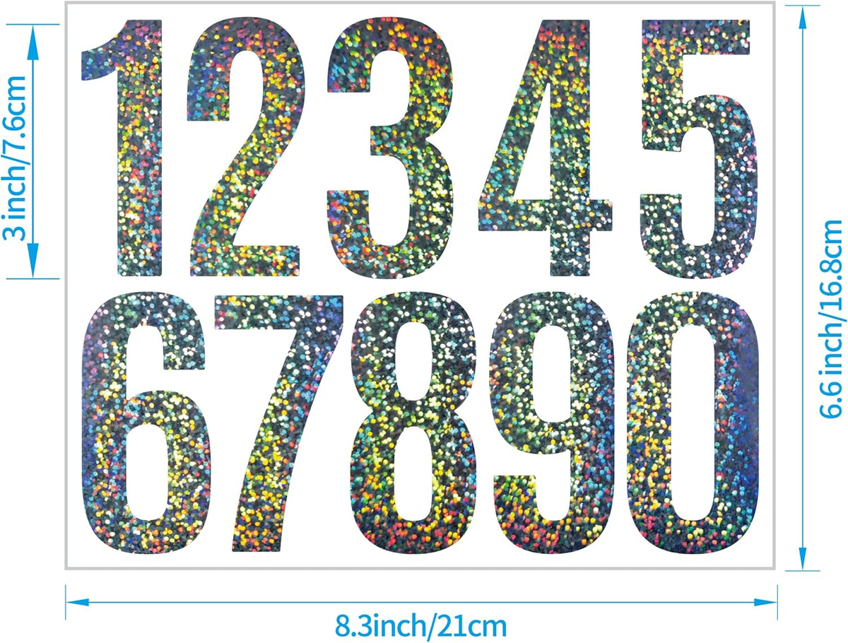 Reflective Mailbox Numbers Stickers,60 PCS Self Adhesive Vinyl Waterproof Number Stickers,6 Sheets Large 3 Inch 0-9 House Numbers,for Mailbox,Signs, Door, Cars,Garbage Bins,Address Numbers(Reflective)