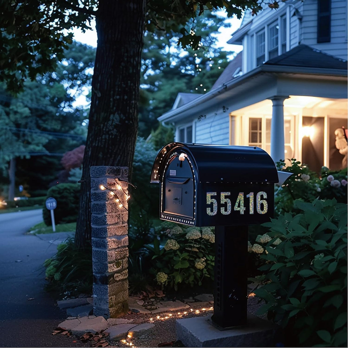 Reflective Mailbox Numbers Stickers,60 PCS Self Adhesive Vinyl Waterproof Number Stickers,6 Sheets Large 3 Inch 0-9 House Numbers,for Mailbox,Signs, Door, Cars,Garbage Bins,Address Numbers(Reflective)