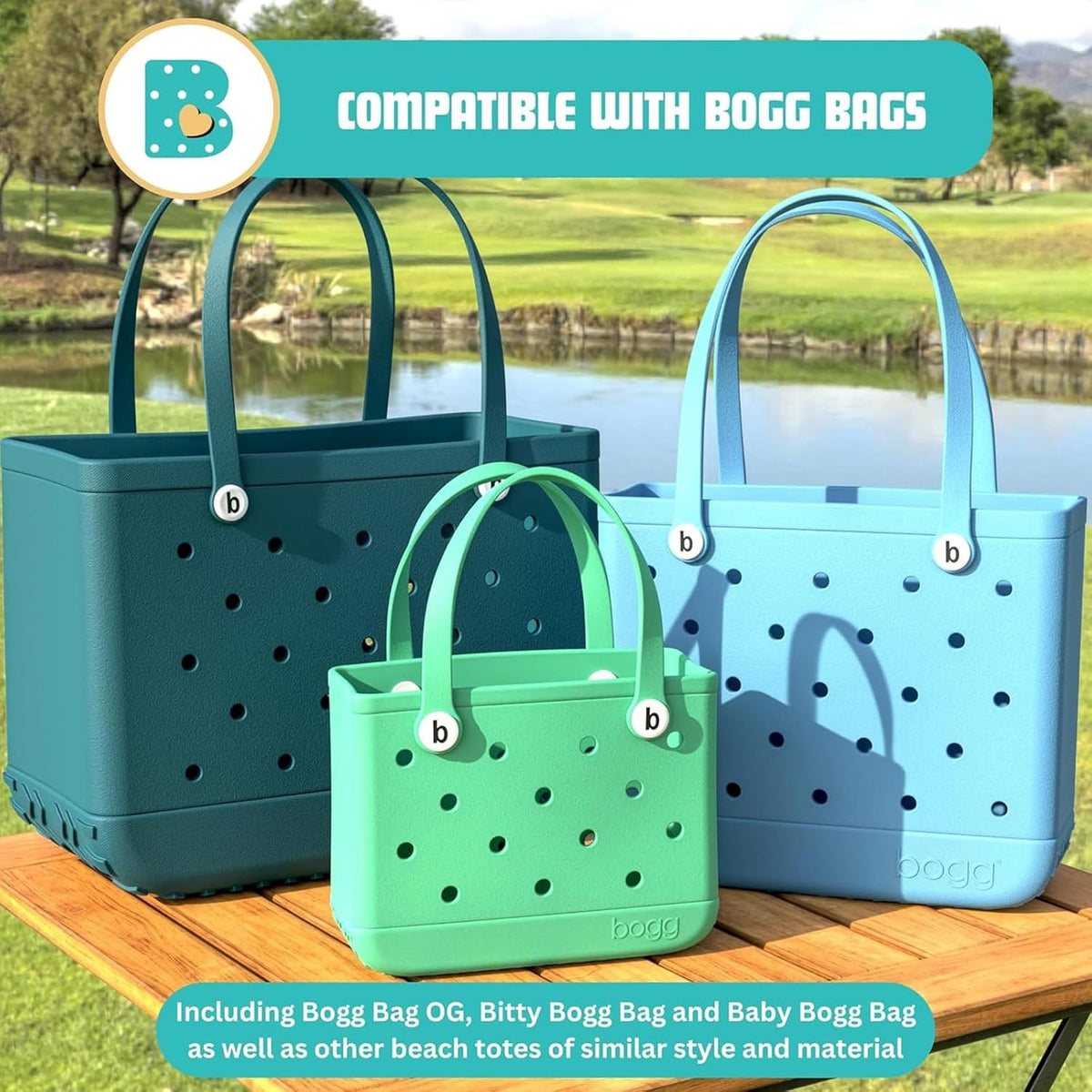 4-Pack Replacement Buttons with B for Bogg Bag Handle Strap.