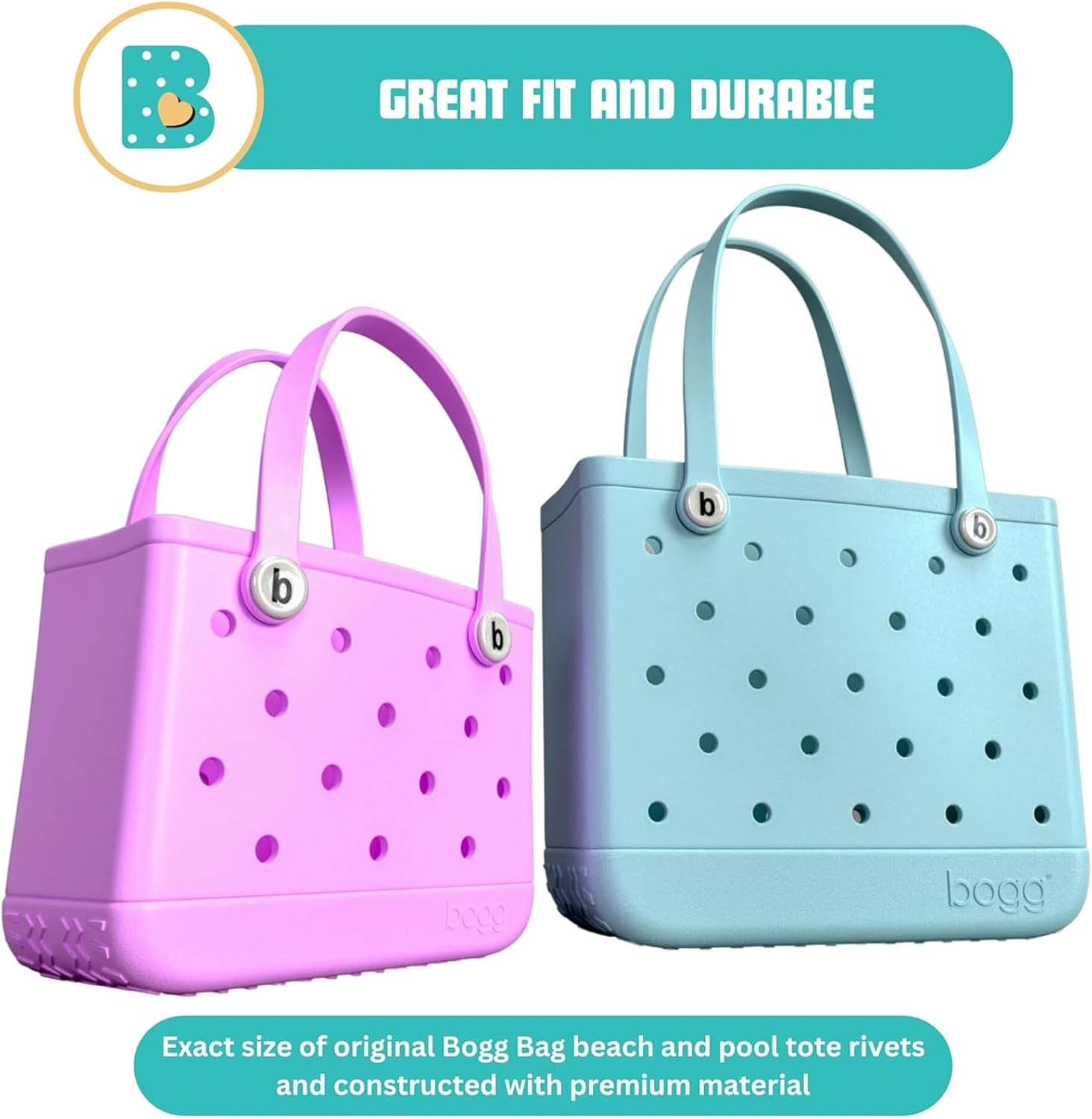 4-Pack Replacement Buttons with B for Bogg Bag Handle Strap.