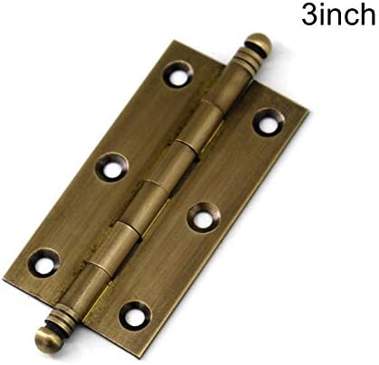 4Pack Decorative Antique Brass Kitchen Cabinet Hinges Bronze Furniture Cupboard Door Butt Hinges 3inch (4,3")