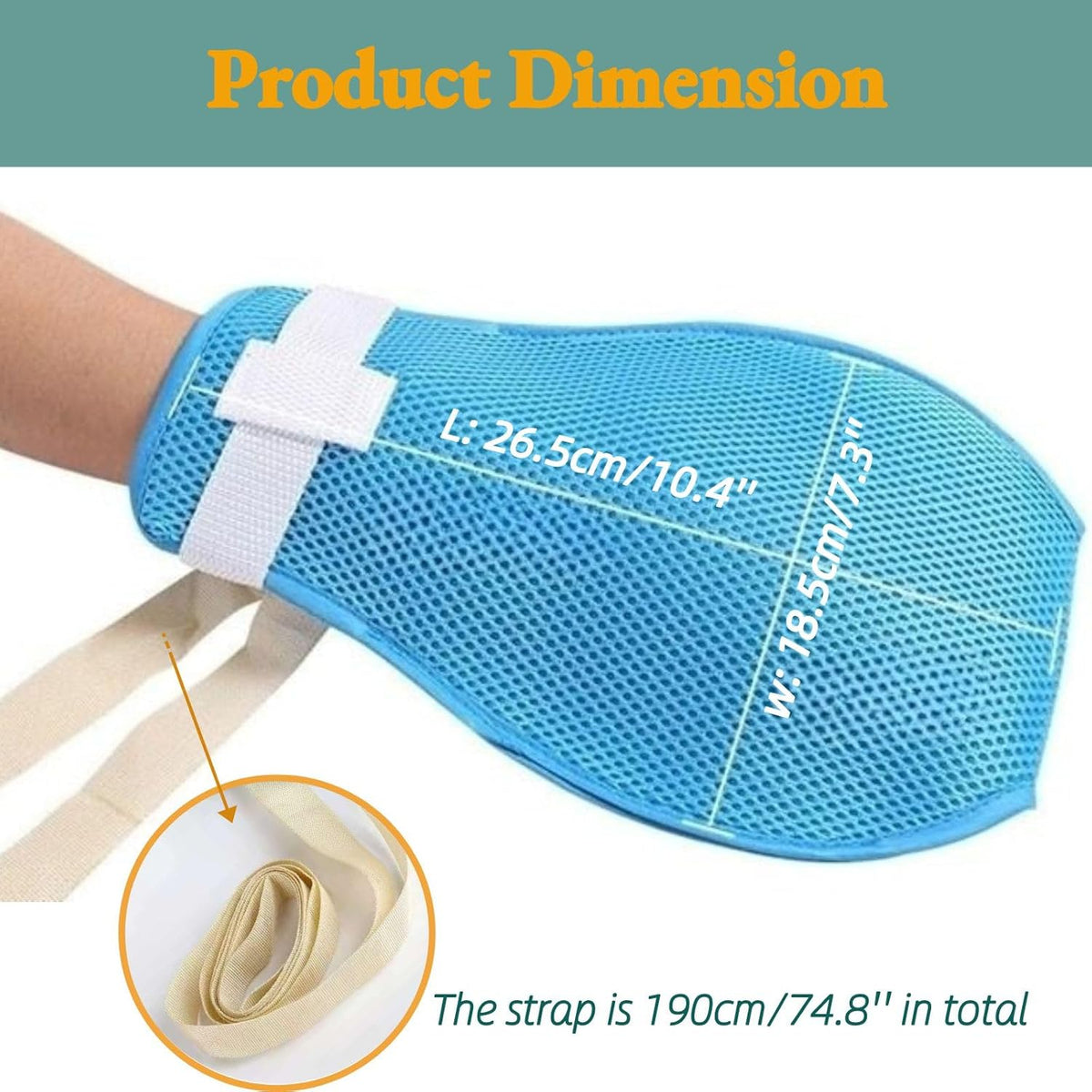 Dementia Restraint Gloves -2 Pcs, Adult No Scratch Mitts for Elderly Hand Safety Protective