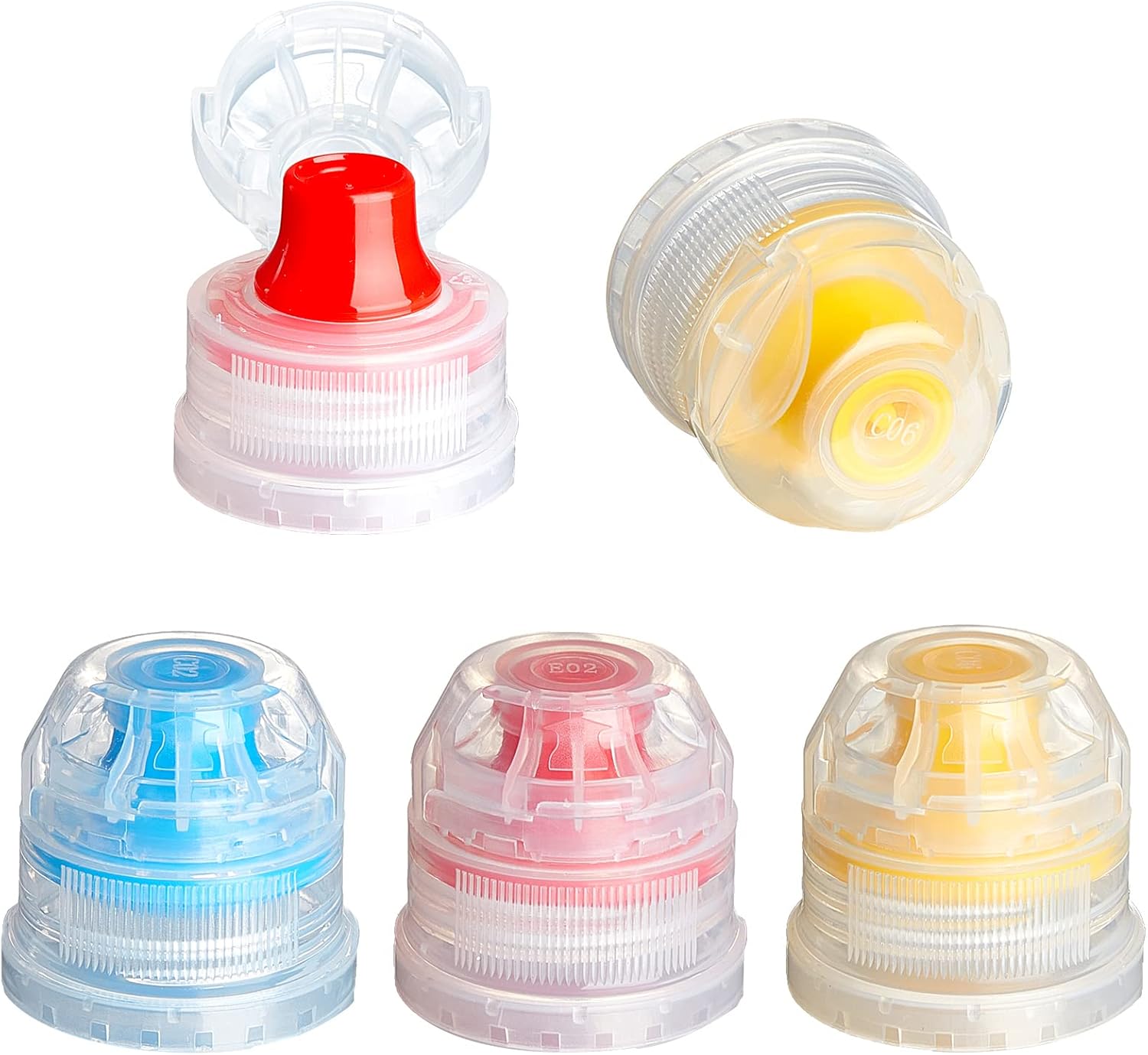 30 Pcs 28 mm Push Pull Replacement Caps Reusable Colorful Plastic Soda Twisted Water Bottle Lid Top Suitable for 28 mm Sport Bottle Cap