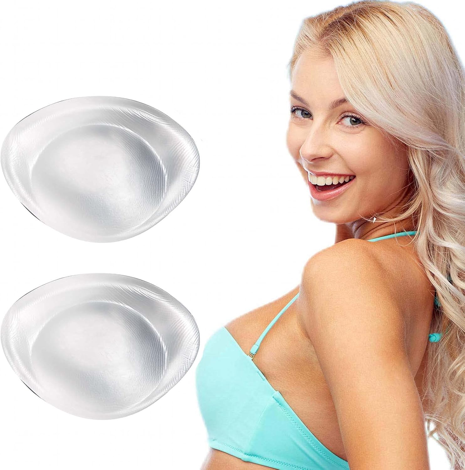 Silicone Bra Inserts, Gel Breast Pads and Enhancers to Add 2 Cup, Suitable for Dresses/Swimsuits, Fit for C-FF Cup
