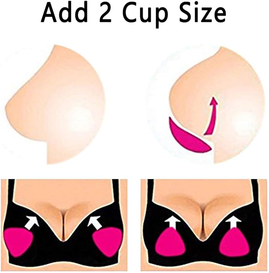 Silicone Bra Inserts, Gel Breast Pads and Enhancers to Add 2 Cup, Suitable for Dresses/Swimsuits, Fit for C-FF Cup