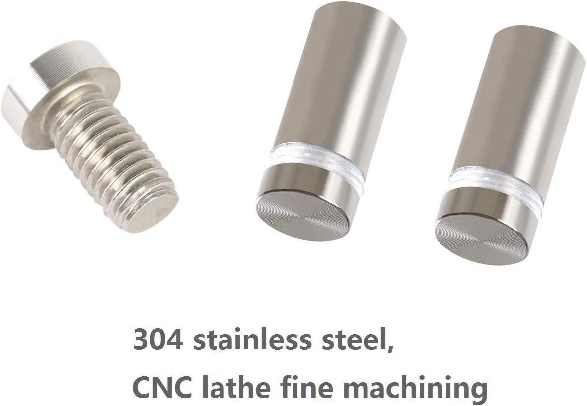 Standoff Screws for Wall Mount Acrylic Picture Frame Hardware 1/2" x 1" Aluminum Silver Finish Nails for Acrylic Glass Sign Holder 4 Pcs