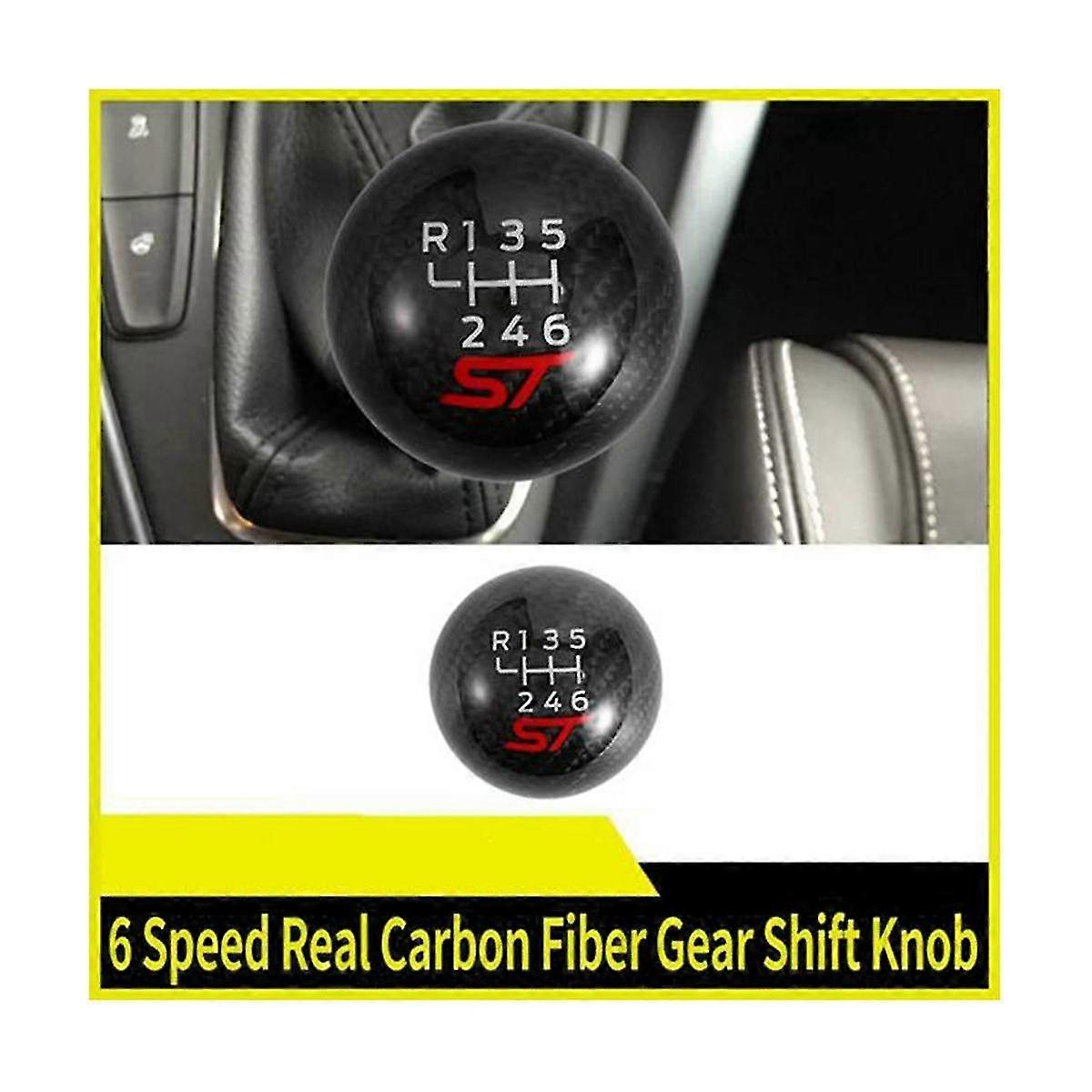 6 Speed Car Racing ST Carbon Fiber Gear Shift Knob for Focus ST Fiesta ST