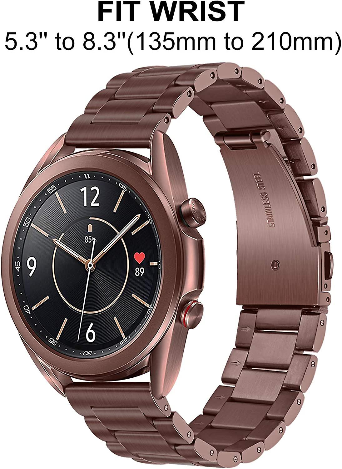 Band For Galaxy Watch 3 41mm Mystic Bronze, Solid Stainless Steel Watchband Quick Release Strap Women Wristband For Samsung Galaxy Watch3 41mm Smartwa