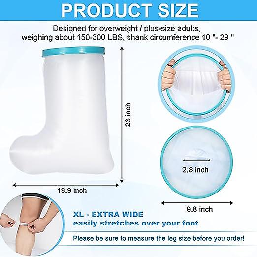 Extra Wide Waterproof Leg Cast Cover For Shower Adult Reusable Shower Boot Cover Watertight Foot Protector