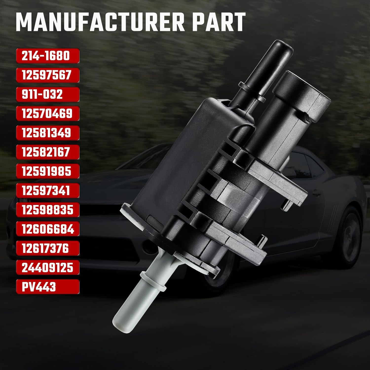 214-1680 Vapor Canister Purge Solenoid Valve Compatible with Buick Chevy Cadillac Pontiac GMC Saturn Replace 911-032 12597341 12597567 12570469 12581349