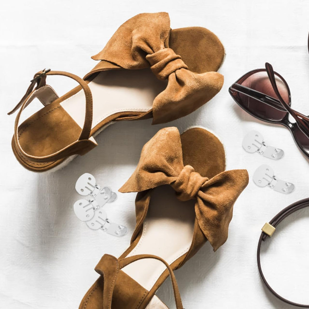 10pcs Shoe Clips for Diy Crafts: Stainless Steel Flat Blank Shoe Embellishments for Decoration Silver (1.25 X 0.78 Inch)