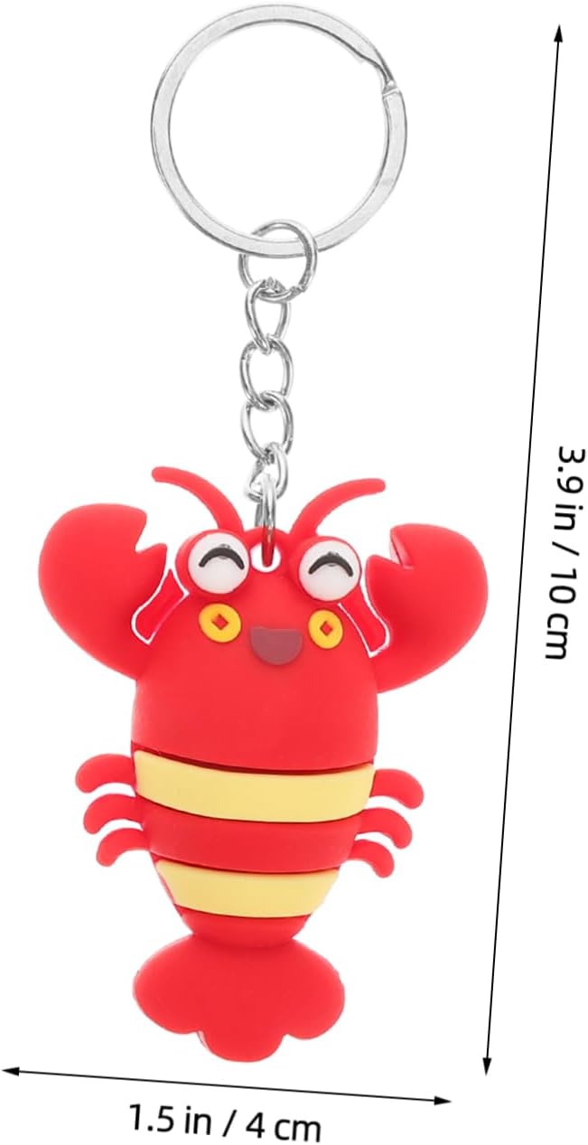 10pcs Simulation Sea Animals Keychains Cute Cartoon Lobster Key Pendant Decor for Bags Backpacks and Phones Fun Party Favors for Boys