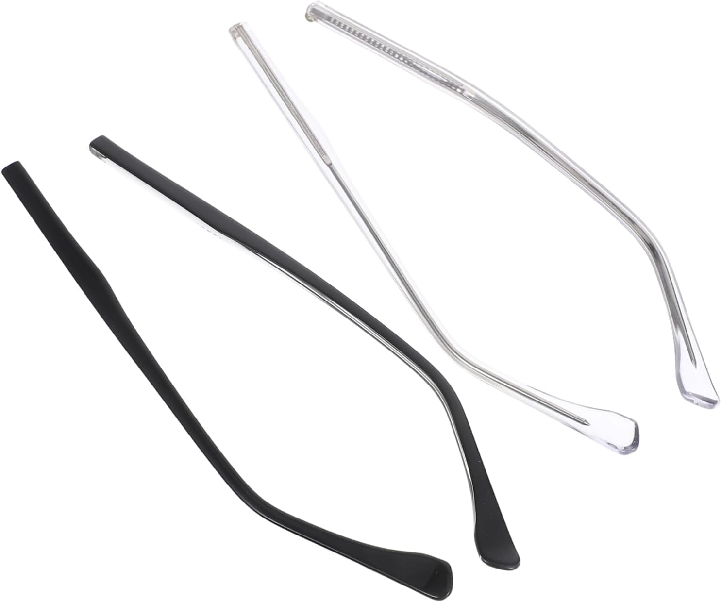2 Sets Eyeglass Replacement Temples with Nose Pads Fit Glasses Repair Kit Includes Screws Washers Screwdriver of Durable Transparent Arms for Eyewear