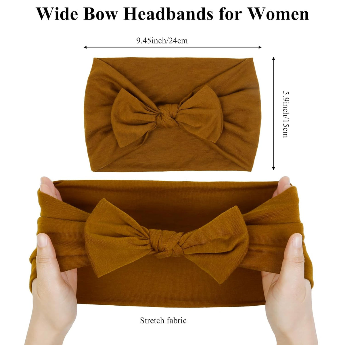 Headbands for Women 6 Packs Cute Bow Head Bands for Women’s Hair, Elastic Wide Knotted Hairbands Headwrap Turban Hair Accessories