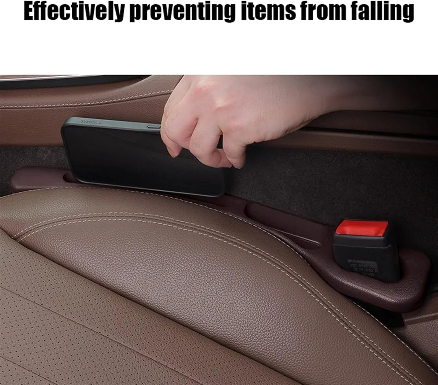 1 Pair Universal Car Seat Gap Plug Strip Side Seam Car Gap Filler Leak Proof Seat Gap Storage Organizer Interior Decoration(Black 1 Pair)