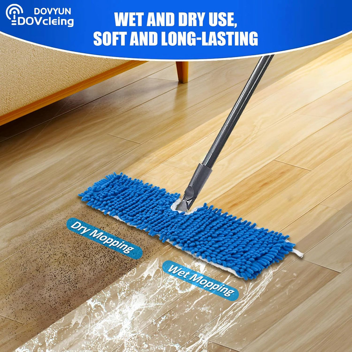 2 Pack Microfiber Mop Refills Compatible with O-Cedar Dual-Action Flip Mop Resuable Replacement Mop Heads for Dry & Wet Use