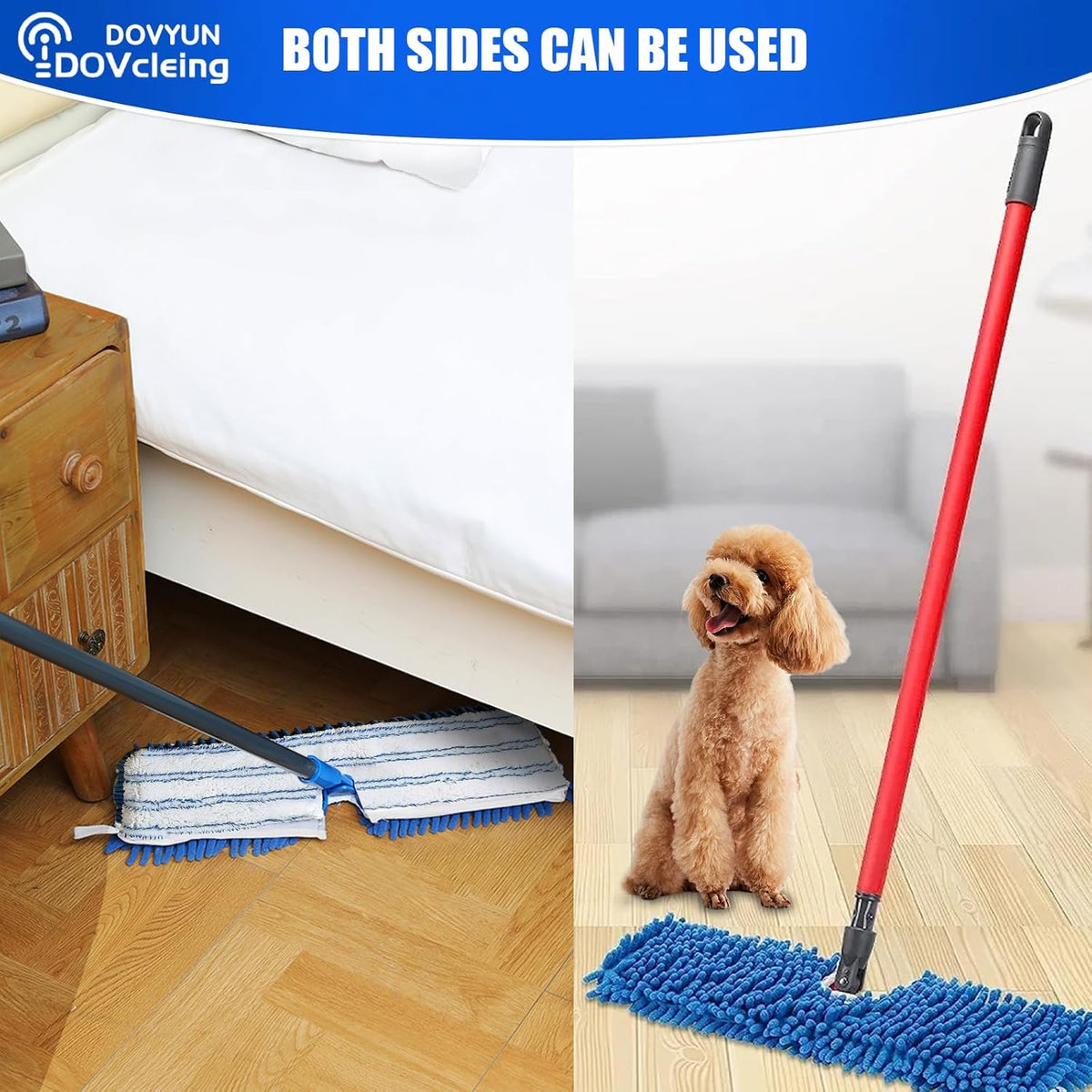 2 Pack Microfiber Mop Refills Compatible with O-Cedar Dual-Action Flip Mop Resuable Replacement Mop Heads for Dry & Wet Use