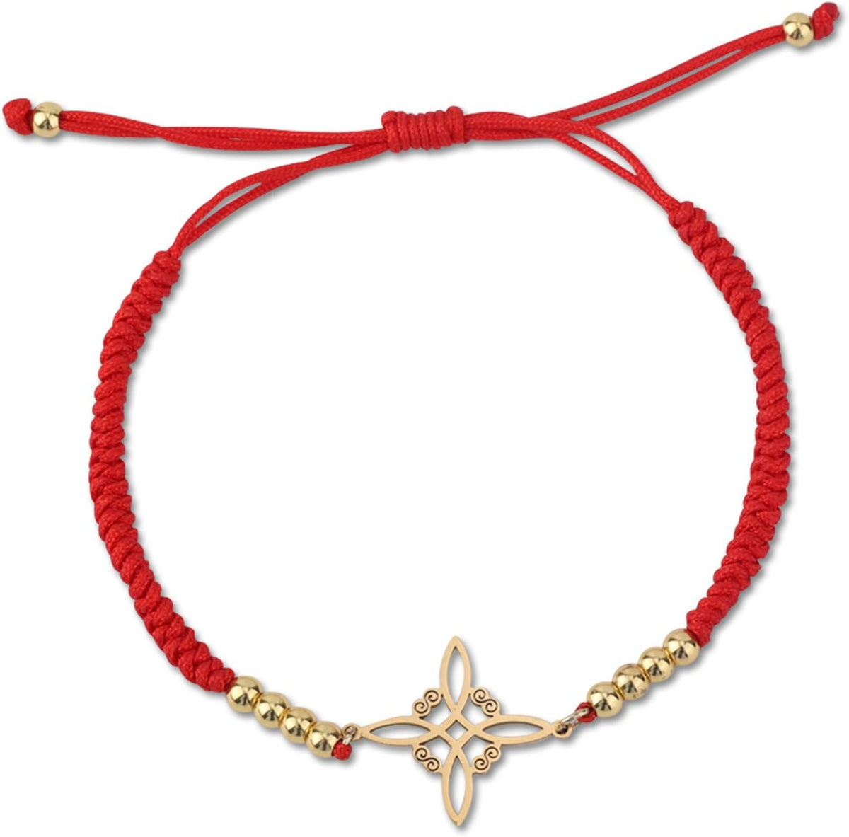 Witches Knot Bracelet, Adjustable Weave Wiccan Bracelet with Stainless Steel Magic Witchcraft Witch's Charm Knot Ideal Jewelry Gift For Woman &amp; Man