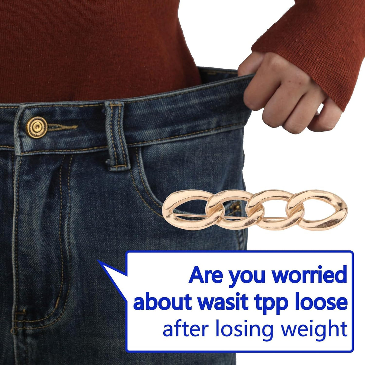 Pants Tightener for Women - Jean Tightening Clips to Make Waist Smaller - Adjust Clips 3Set