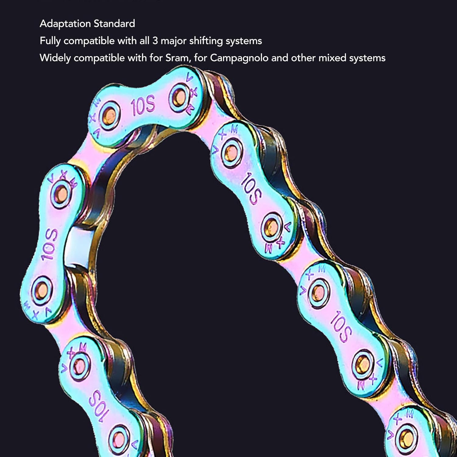 6 7 8 Speed Chain Rainbow Chain, 1/2 X 11/128 Inch 116 Links Lightweight Chain, Mountain Road Chain for Road with 2 Chain Connector