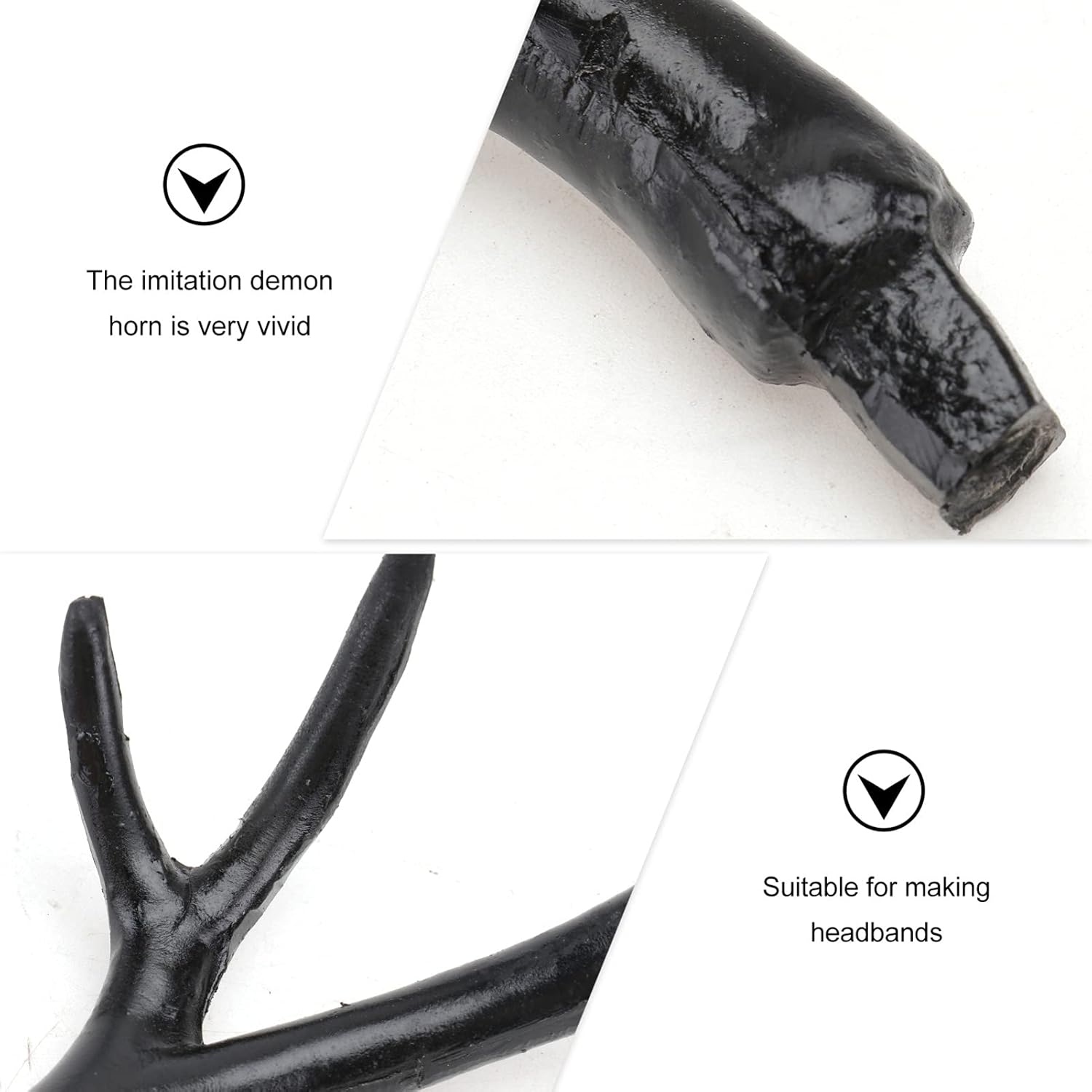 1 Pair Halloween Dress up Xmas Orments Deer Antlers for Crafts Orment Crafts Imitation Deer Horn DIY Hair Hoop Halloween Costume Deer Horn Hand Decor Branch Christmas Plastic