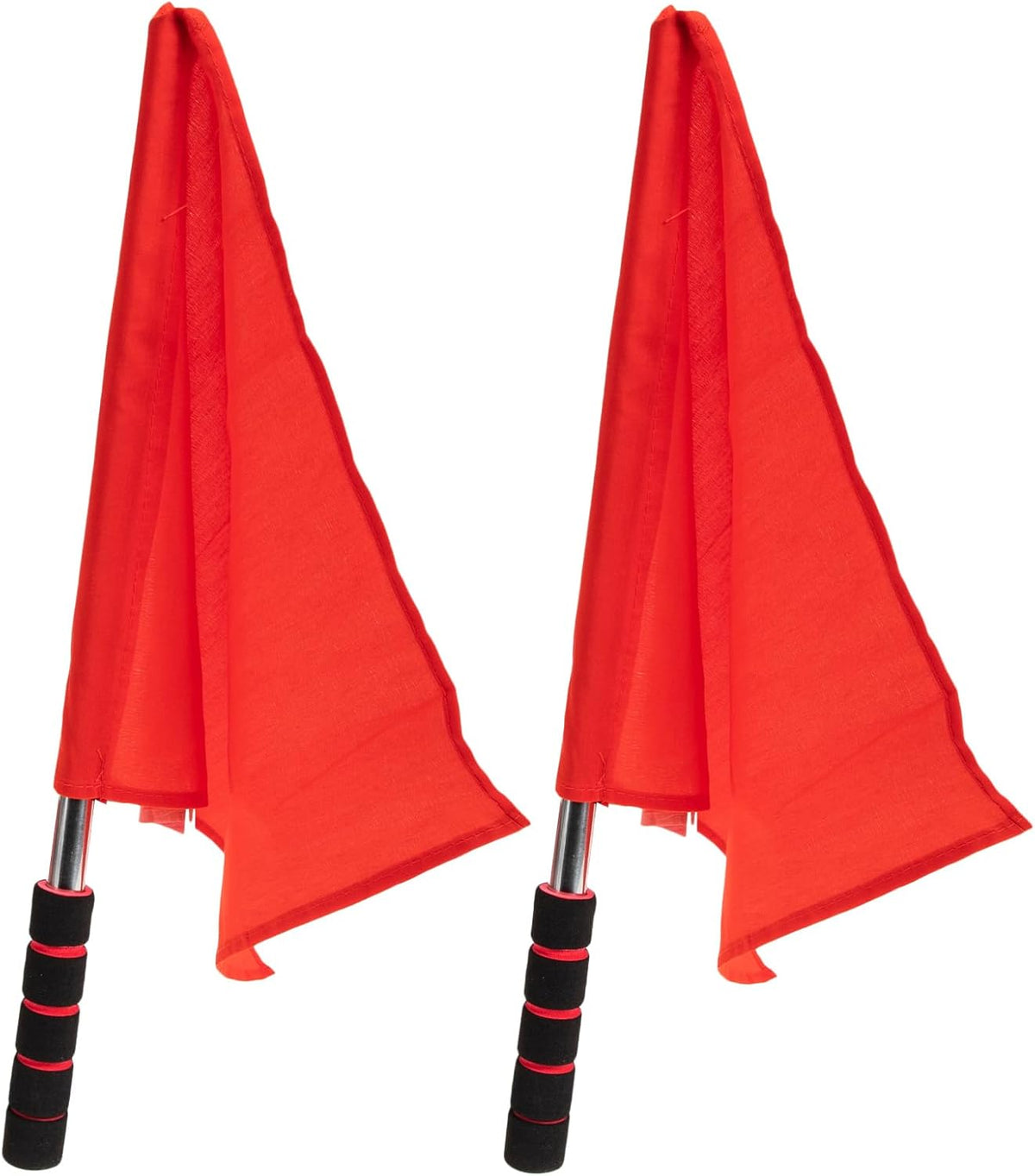 2PCS Referee Flags Volleyball Flags Line Judge, Stainless Steel Hand Flag Red Sigl Flag Sponge Handle Soccer Referee Flags Volleyball Lightweight Referee Equipment for Volleyball, Track and Field