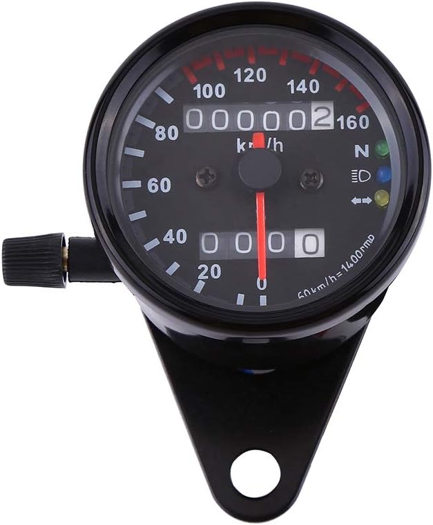 Motorcycle Odometer Speedometer Gauge Signal Dual Digital Display KM/H Universal 1pc(Black)