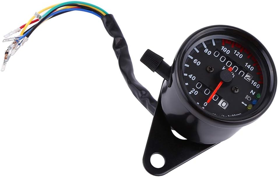 Motorcycle Odometer Speedometer Gauge Signal Dual Digital Display KM/H Universal 1pc(Black)