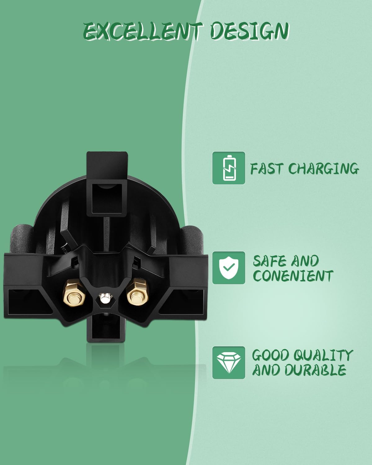 Universal 36V Golf Cart Charger Plug Receptacle for EZGO, for Club Car, for Yamaha, for Taylor Dun, Golf Cart 2 Prong Charger Plug Receptacle