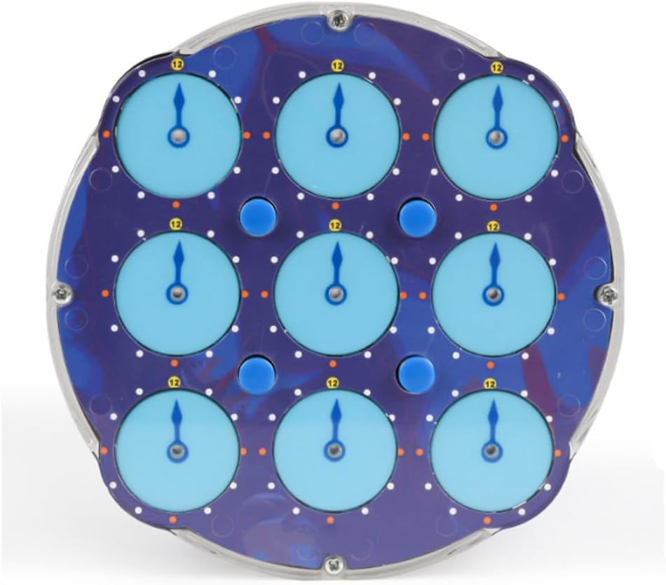 Speed Cube Clock M Magic Clock Transpsarent Blue Speed Clock Puzzle Educational Fidget Cube 3D Puzzle Toy