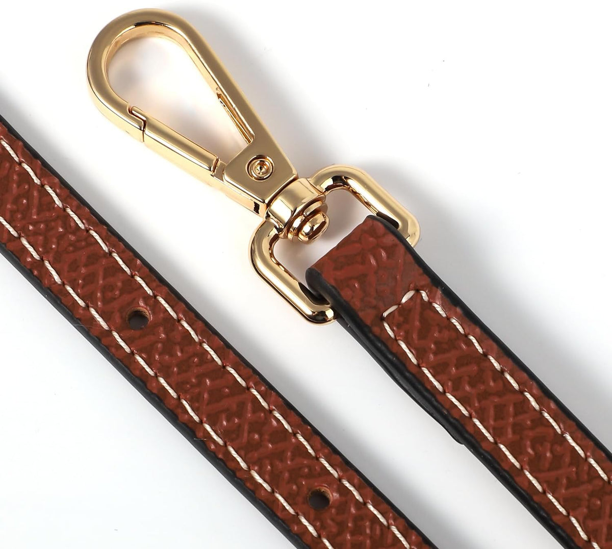 Leather Purse Straps Replacement, Genuine Leather Shoulder Strap with Punch-Free Adapter Adjustable Replacement Strap for Handbag Crossbody Bag Purse for Mini Le PLIAGE (Brown)