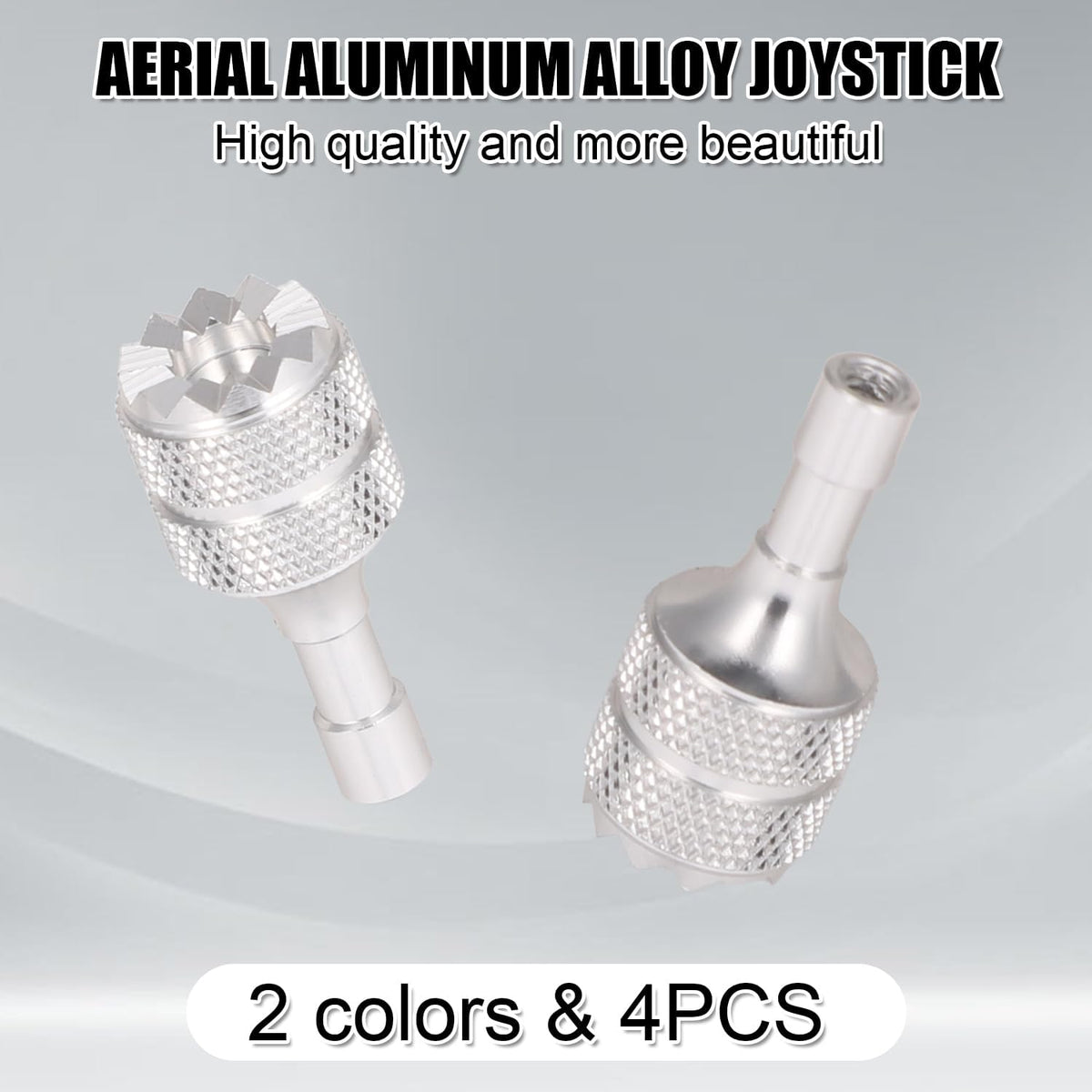 4pcs Drone Controller Sticks, Detachable Drone Remote Joysticks Thumb Rocker Replacement Compatible with DJI Mini 3 Pro Drones DJI RC Smart Controller (Silver, Black)
