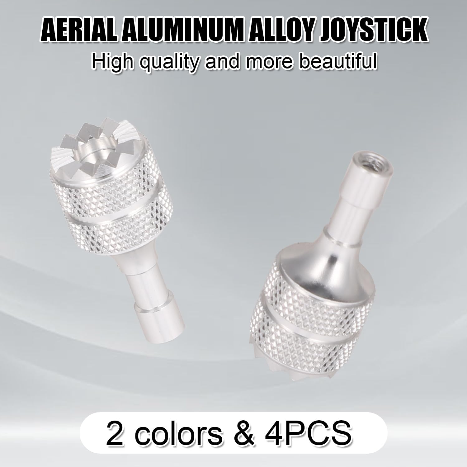 4pcs Drone Controller Sticks, Detachable Drone Remote Joysticks Thumb Rocker Replacement Compatible with DJI Mini 3 Pro Drones DJI RC Smart Controller (Silver, Black)