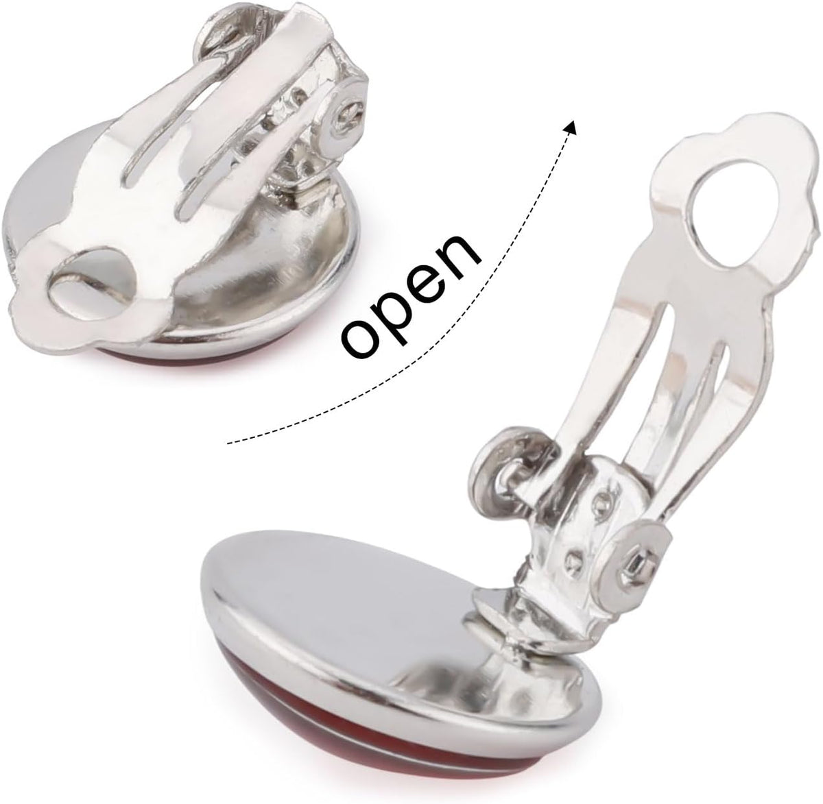 1 Pair Ladybug Earrings, Silver Clip Earrings Lady Bug Clip On Earrings Metal Red Bug Insect Stud Earrings Jewelry for Halloween Carnival