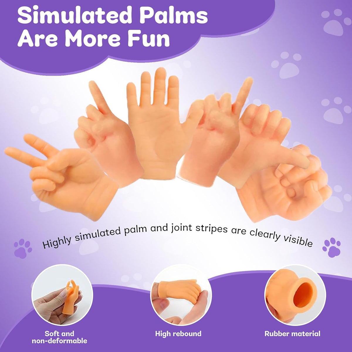 7-Pack Mini Hands for Cats, Tiny Hands for Cats,Crossed Cat Mini Hands,Small Elastic Hands for Cats,Mini Human Hands for Cats,Tiny Folded Hands for Cat Paws, Mini Crossed Cat Hands for Cats