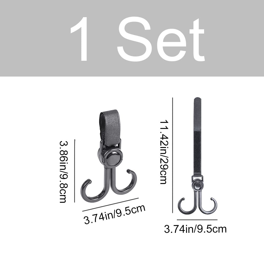 2 Pcs Pram Hook Adjustable Baby Car Hook Multi Purpose Stroller Hooks for Trolley Hanging Bags Clothes