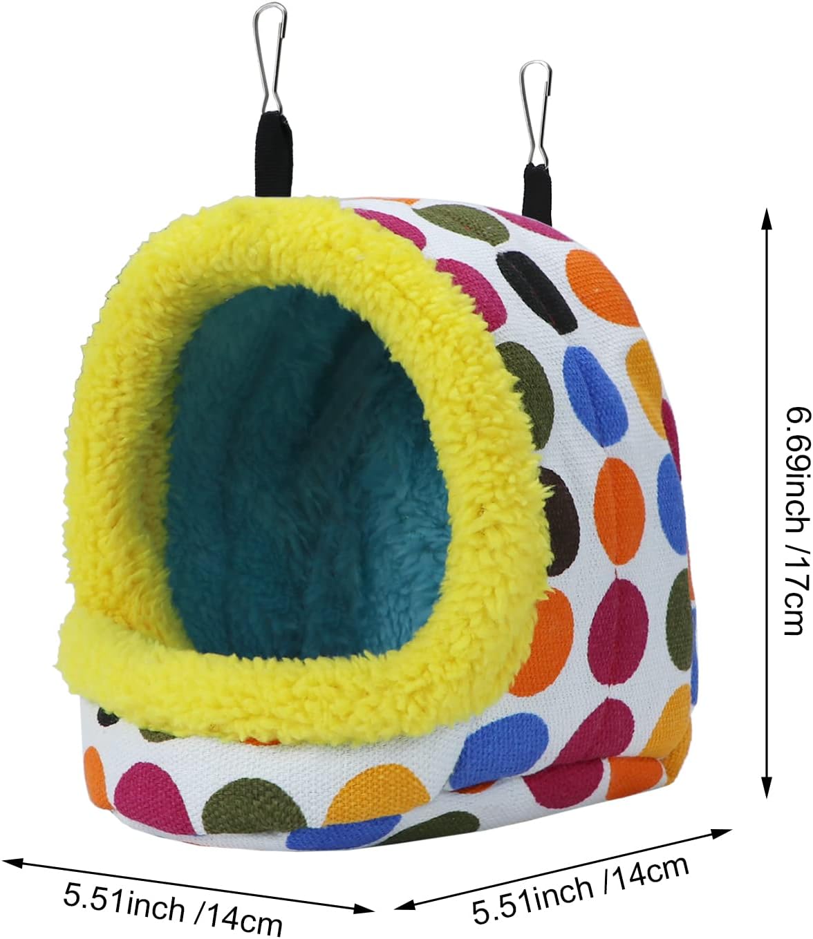 Bird Hanging Hammock Winter Warm Parrot Nest House Bed Plush Snuggle Pet Cave Hammock Toy for Conure Lovebird Budgie Parakeet Cockatiel Cage Accessory (Medium)