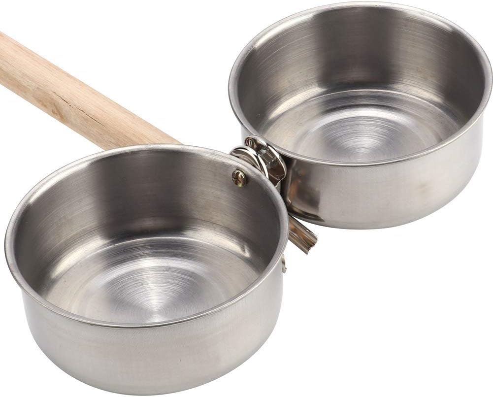 Bird Perch with Feeder CupsBowls Stainless Steel Odorless with Holder Hanger for Outside Durable Water Food Dispenser for Parakeet Cockatiel Conure African Grey Macaw Cage Accessories (B-20CM)