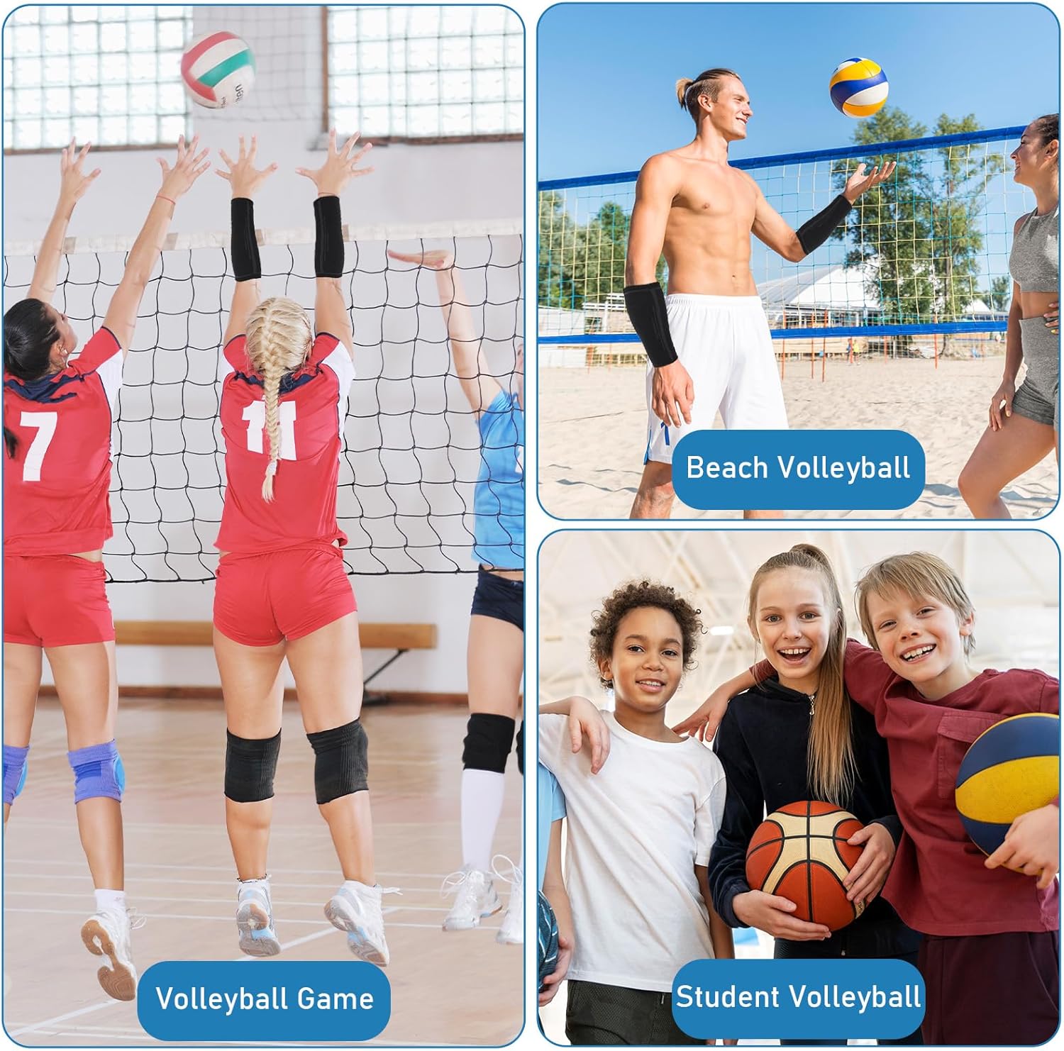 2pcs Volleyball Arm Sleeves Passing Hitting Forearm Sleeves Sports Compression Sleeves Training Arm Guards