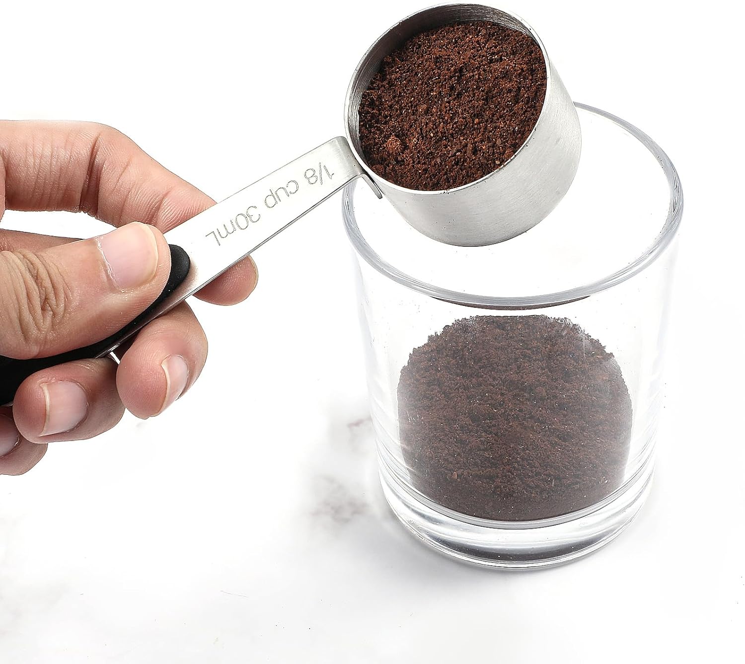 1/8 Cup 30 ml Measuring Cup Stainless Steel Single Metal Measuring Cups Kitchen Gadgets for Cooking Kitchen Tools with Easy to Read Markings for Measuring Dry or Liquid Ingredients