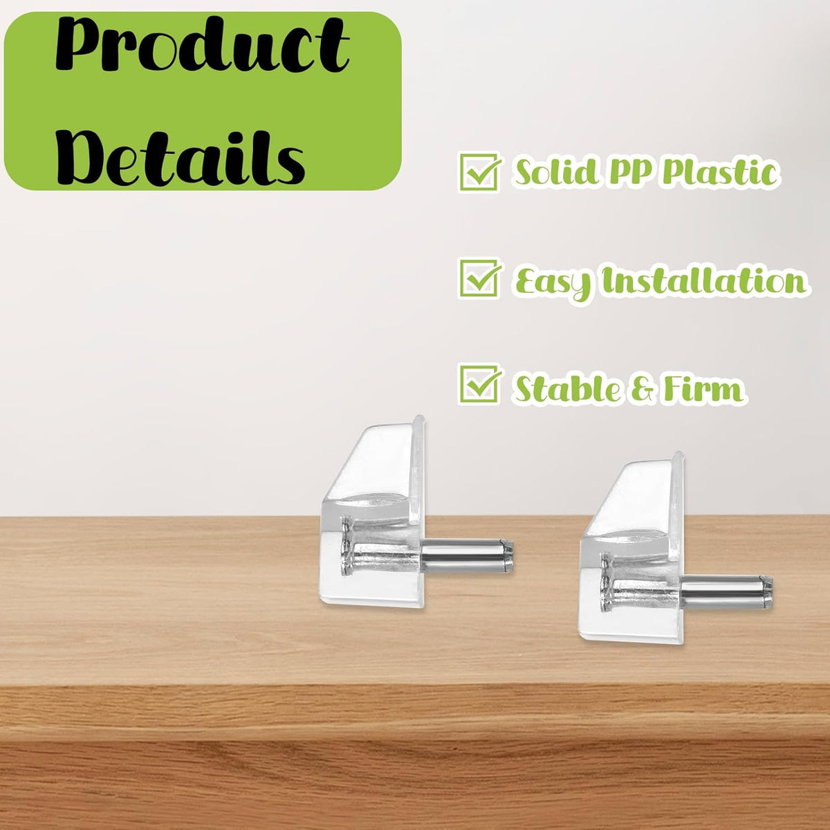 1/8 Inch (3mm) Shelf Support Peg Shelf Pegs Clear Plastic Cabinet Shelf Pins Shelf Holder Pins Replacement Pegs Furniture Shelves Holder Pegs for Kitchen Furniture Cabinet Bookcase, 30Pcs