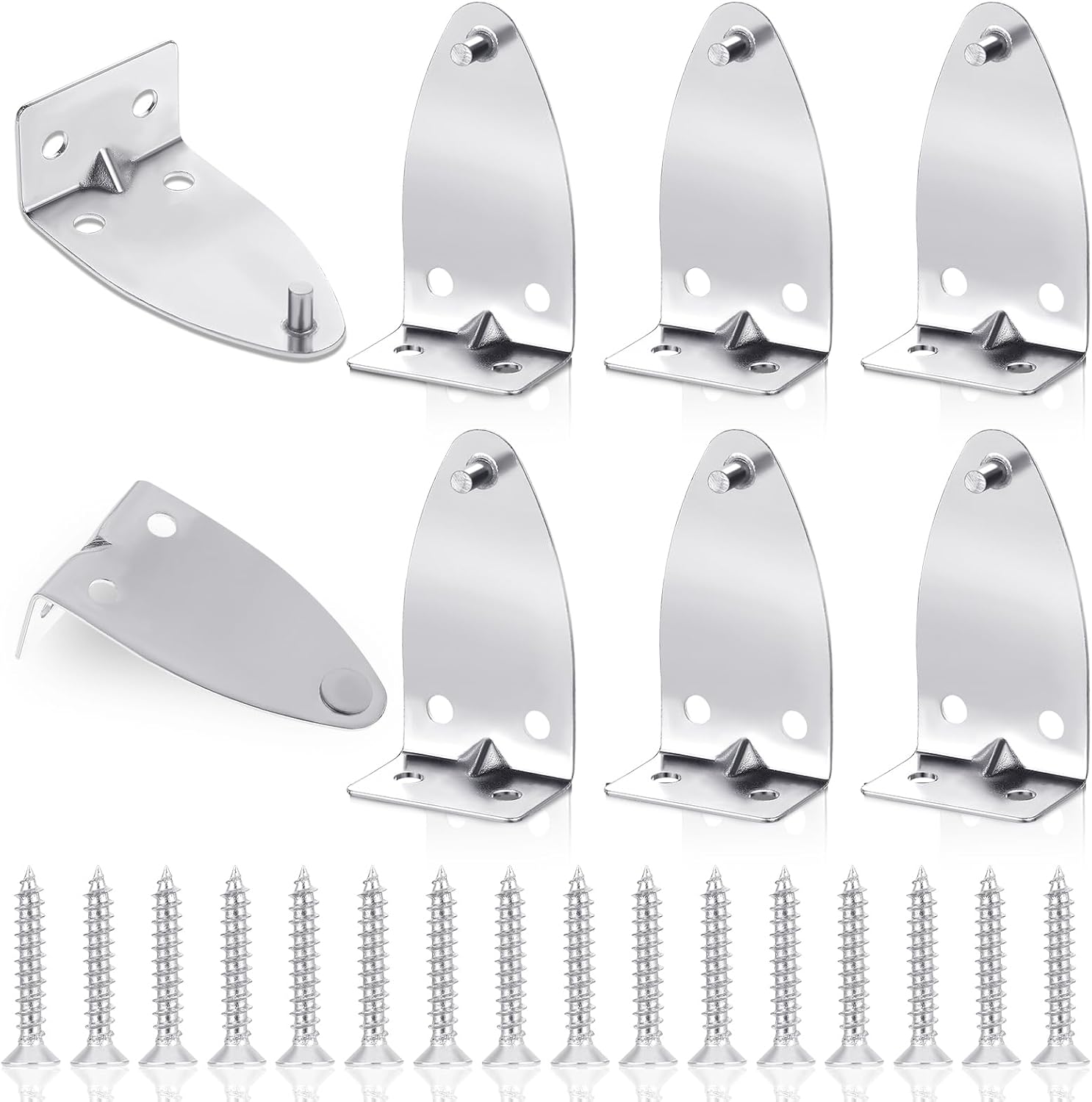 8 PCS Hold Down Brackets, Metal Blinds Brackets Blind Holder Replacements Horizontal Blind Brackets with Screws for Horizontal Blinds Shades Window Shades Doors Home Accessories