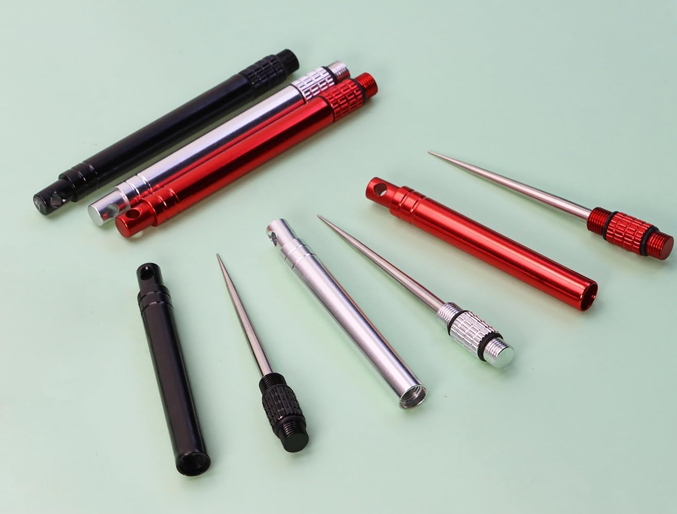 6pcs Stainless Steel Toothpicks Colorful Toothpick Holder Reusable Metal Fruit Stick Cocktail Pick for Tooth Clean Toothpick